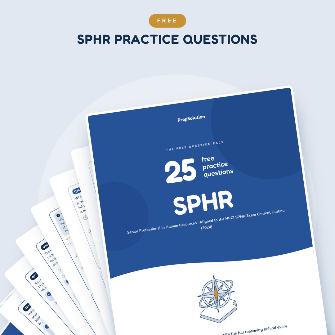 SPHR free question pack — 25 free practice questions PDF by PrepSolution